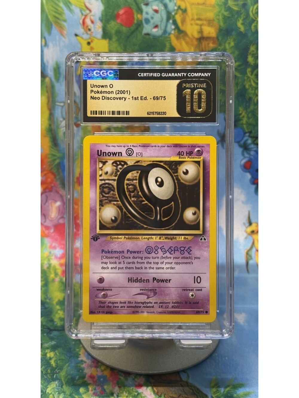 Unown O Neo Discovery 69/75 2001 1st Edition POP9! CGC Pristine 10